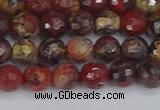 CBD369 15.5 inches 6mm faceted round brecciated jasper beads