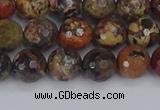 CBD370 15.5 inches 8mm faceted round brecciated jasper beads