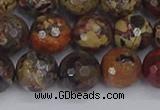 CBD371 15.5 inches 10mm faceted round brecciated jasper beads