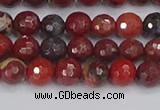 CBD376 15.5 inches 6mm faceted round poppy jasper beads