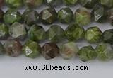 CBG108 15.5 inches 6mm faceted nuggets bronze green gemstone beads