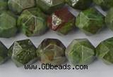 CBG110 15.5 inches 10mm faceted nuggets bronze green gemstone beads