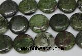 CBG36 15.5 inches 16mm flat round bronze green gemstone beads