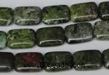 CBG45 15.5 inches 10*14mm rectangle bronze green gemstone beads