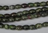 CBG78 15.5 inches 6*7mm rice bronze green gemstone beads