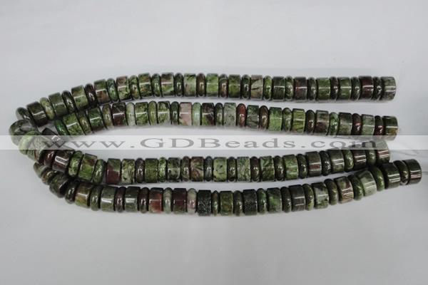 CBG80 15.5 inches 5*14mm & 7*14mm rondelle bronze green gemstone beads