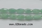 CBJ12 15.5 inches 6*10mm faceted rice jade beads wholesale