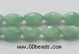 CBJ14 15.5 inches 8*12mm faceted rice jade beads wholesale