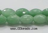 CBJ15 15.5 inches 10*15mm faceted rice jade beads wholesale