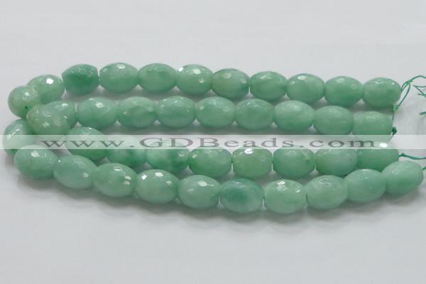 CBJ18 15.5 inches 15*20mm faceted rice jade beads wholesale