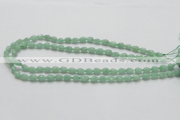 CBJ19 15.5 inches 6*10mm faceted teardrop jade beads wholesale