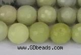 CBJ214 15.5 inches 12mm faceted round Australia butter jade beads