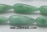 CBJ26 15.5 inches 10*30mm faceted teardrop jade beads wholesale