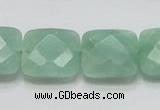 CBJ34 15.5 inches 20*20mm faceted square jade beads wholesale