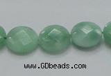 CBJ37 15.5 inches 15mm faceted flat round jade beads wholesale