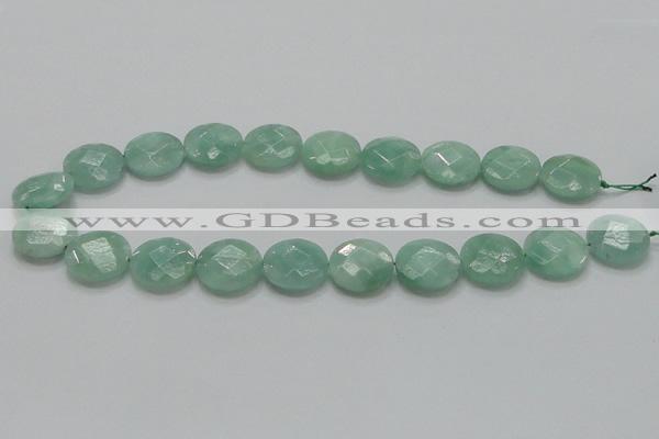 CBJ38 15.5 inches 20mm faceted flat round jade beads wholesale