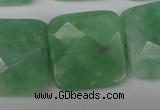 CBJ51 15.5 inches 25*25mm faceted square jade beads wholesale