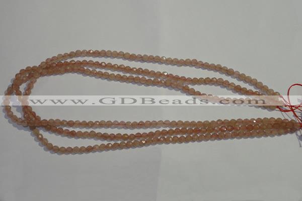 CBQ07 15.5 inches 4mm faceted round strawberry quartz beads