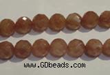 CBQ09 15.5 inches 8mm faceted round strawberry quartz beads