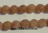 CBQ15 15.5 inches 10mm carved round strawberry quartz beads wholesale