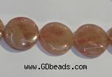 CBQ18 15.5 inches 16mm flat round strawberry quartz beads wholesale