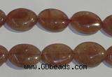 CBQ21 15.5 inches 12*16mm oval strawberry quartz beads wholesale