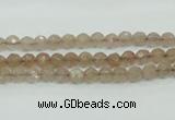 CBQ210 15.5 inches 4mm faceted round strawberry quartz beads