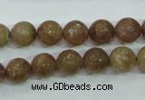 CBQ213 15.5 inches 10mm faceted round strawberry quartz beads