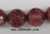 CBQ218 15.5 inches 20mm faceted round strawberry quartz beads