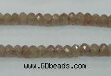 CBQ222 15.5 inches 4*6mm faceted rondelle strawberry quartz beads