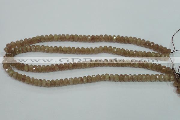 CBQ223 15.5 inches 5*8mm faceted rondelle strawberry quartz beads