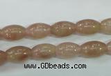 CBQ225 15.5 inches 8*12mm rice strawberry quartz beads