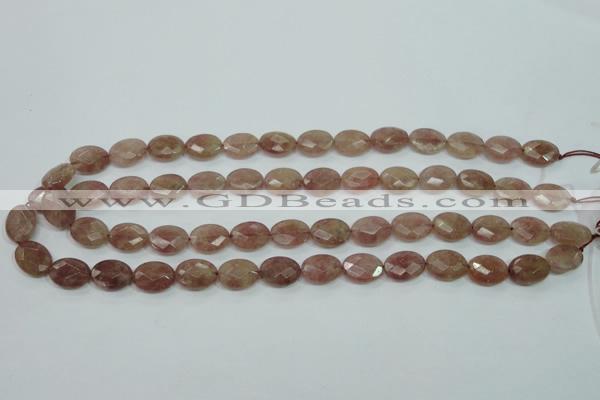 CBQ253 15.5 inches 12*16mm faceted oval strawberry quartz beads