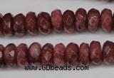 CBQ266 15.5 inches 6*10mm faceted rondelle strawberry quartz beads