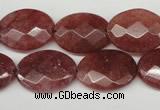 CBQ279 15.5 inches 15*20mm faceted oval strawberry quartz beads