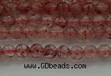 CBQ300 15.5 inches 4mm round natural strawberry quartz beads