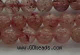 CBQ302 15.5 inches 8mm round natural strawberry quartz beads