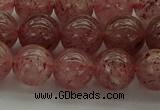 CBQ303 15.5 inches 10mm round natural strawberry quartz beads