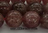 CBQ305 15.5 inches 14mm round natural strawberry quartz beads