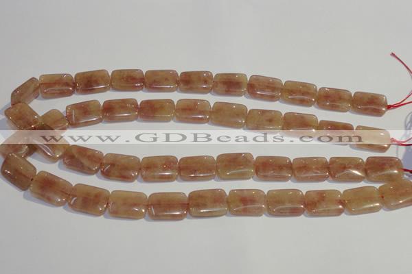 CBQ31 15.5 inches 13*18mm rectangle strawberry quartz beads