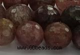 CBQ325 15.5 inches 14mm faceted round strawberry quartz beads