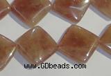 CBQ33 15.5 inches 16*16mm diamond strawberry quartz beads wholesale