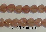 CBQ34 15.5 inches 10*10mm heart strawberry quartz beads wholesale