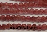 CBQ351 15.5 inches 6mm round natural strawberry quartz beads