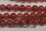 CBQ352 15.5 inches 8mm round natural strawberry quartz beads