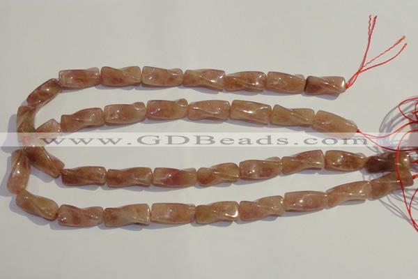 CBQ38 15.5 inches 10*22mm twisted strawberry quartz beads