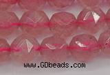 CBQ439 15.5 inches 12mm faceted nuggets strawberry quartz beads