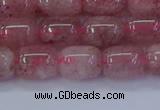 CBQ446 15.5 inches 10*12mm drum strawberry quartz beads