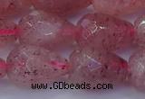 CBQ455 15.5 inches 13*18mm faceted teardrop strawberry quartz beads