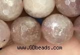 CBQ576 15.5 inches 16mm faceted round strawberry quartz beads